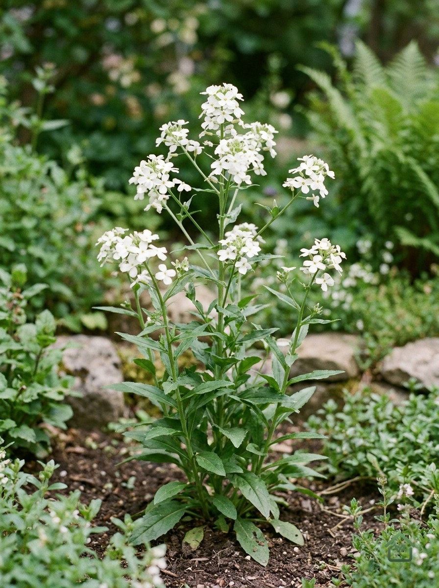 Witte damastbloem
